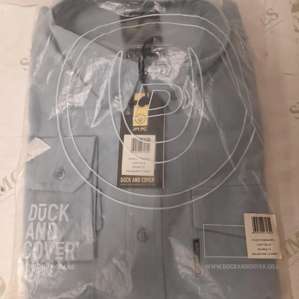 DUCK AND COVER MELMOORE LS SHIRT IN LIGHT BLUE - DOUBLE XL