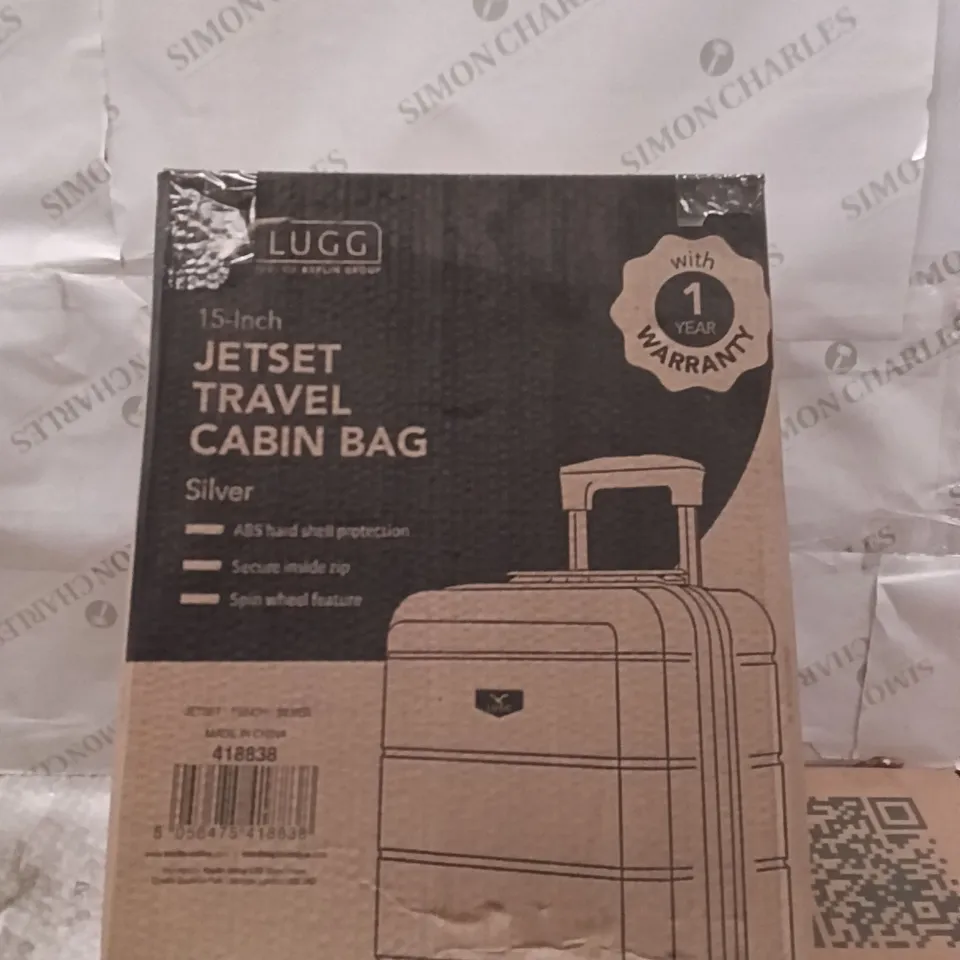 BOXED JERSEY TRAVEL CABIN BAG SILVER