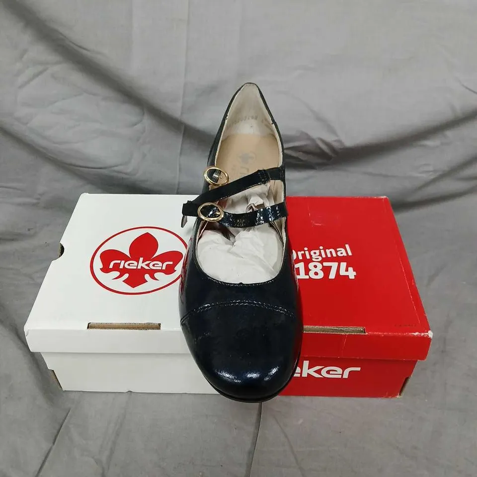 Rieker Navy Blue Patent Leather Mary Jane Shoes – Women's 7.5
