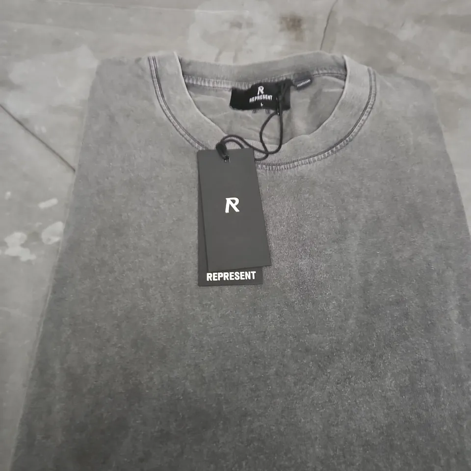 REPRESENT GREY T-SHIRT WITH BRAND TAG SIZE L