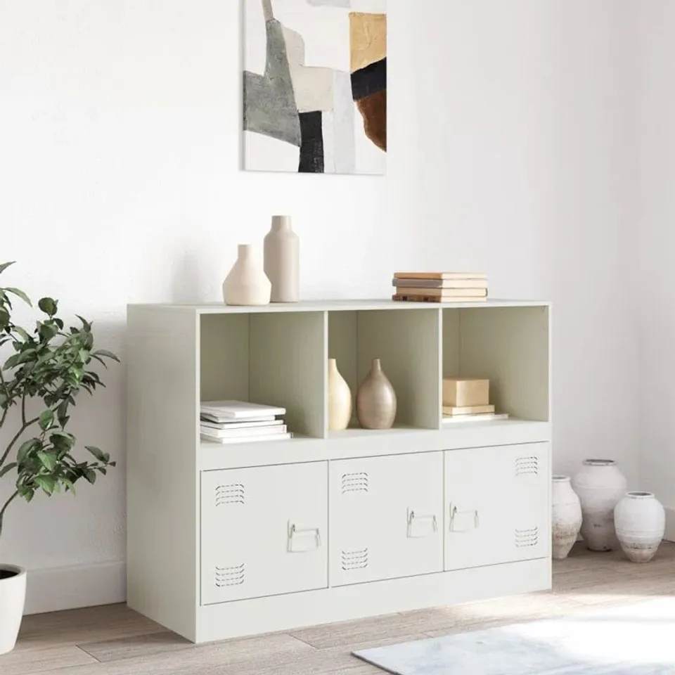 BOXED ANALICE STEEL ACCENT CABINET - WHITE (1 BOX)