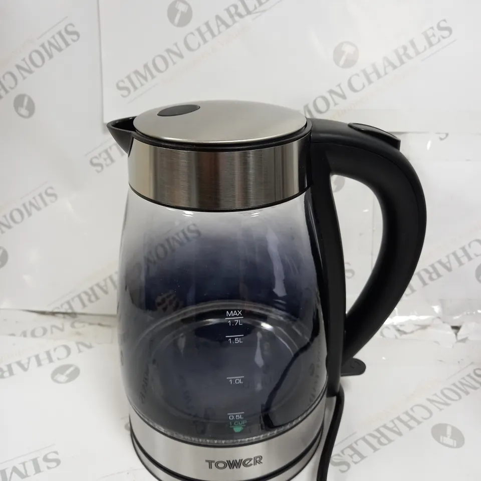 TOWER 1.7L SMOKED GLASS KETTLE 