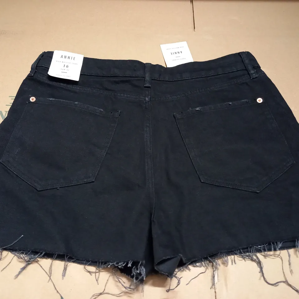 RIVER ISLAND HIGH WAISTED ANNIE DESIGNER SHORTS - SIZE 16