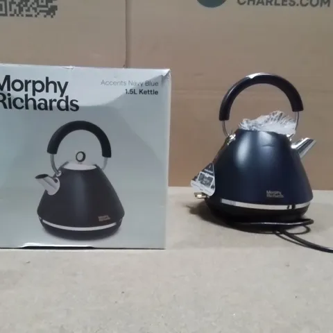 BOXED MORPHY RICHARDS 1.5L KETTLE NAVY BLUE 