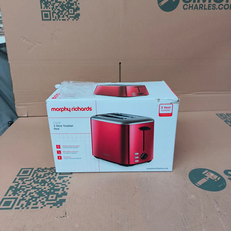 MORPHY RICHARDS EQUIP 2-SLICE TOASTER - RED