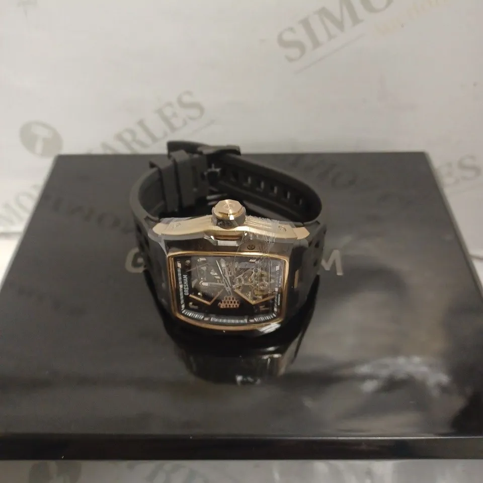 BOXED GRESHAM GENTS GENESIS G1 SPECIAL EDITION WATCH - STAINLESS STEEL - RUBBER STRAP - 5 ATM. 