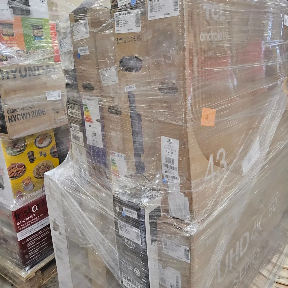 PALLET OF APPROXIMATELY 12 UNPROCESSED RAW RETURN TELEVISIONS TO INCLUDE;