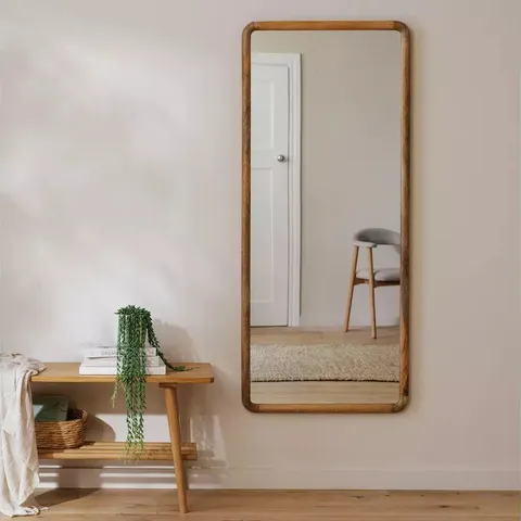 BOXED HABITAT MANGO WOOD FULL LENGTH WALL MIRROR - 140x60cm