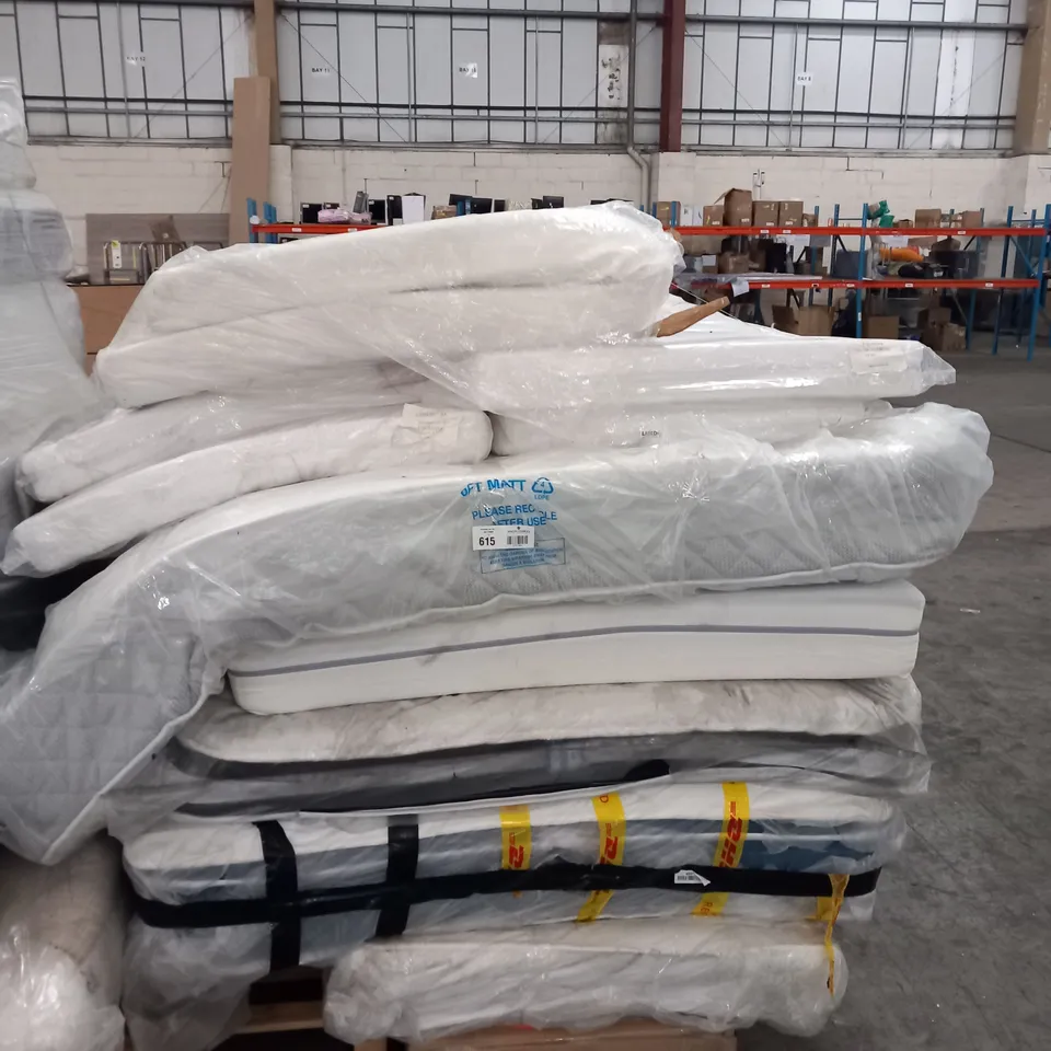 PALLET OF 11 ASSORTED MATTRESSES INCLUDING COT MATTRESSES