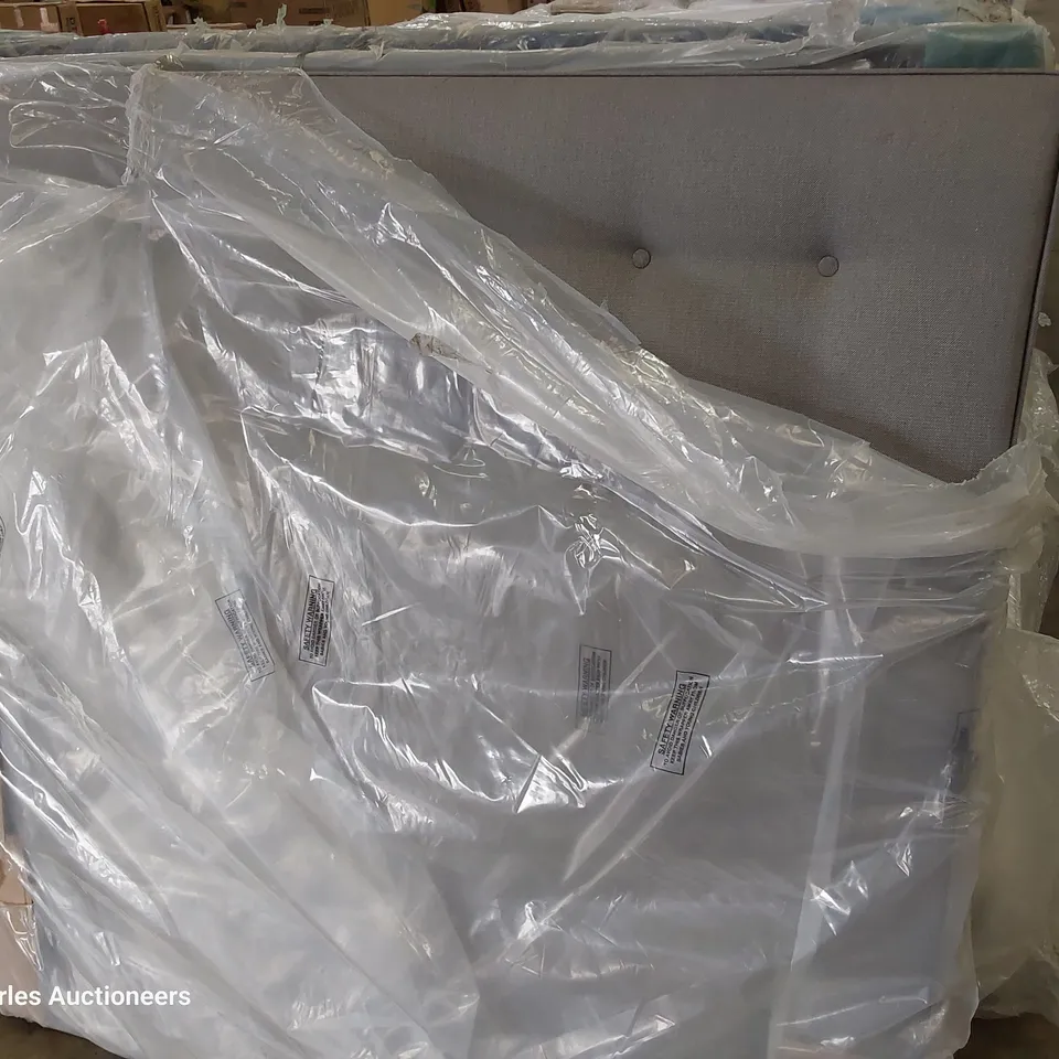 BAGGED 4'6" DOUBLE HEADBOARD GREY FABRIC