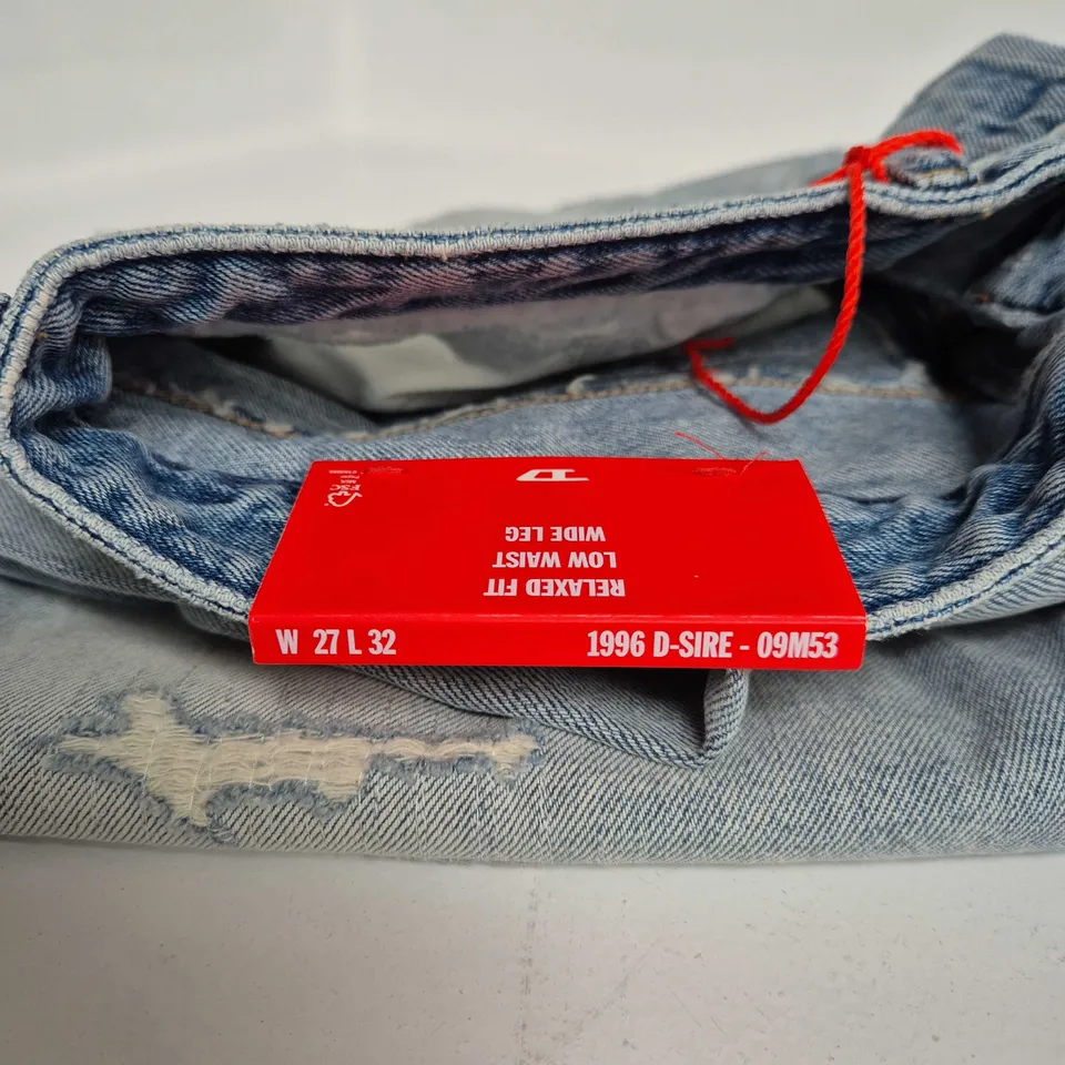 DIESEL JEANS – RELAXED FIT, LOW WAIST, WIDE LEG, UK 8 (WAIST 27", INSIDE LEG 32")
