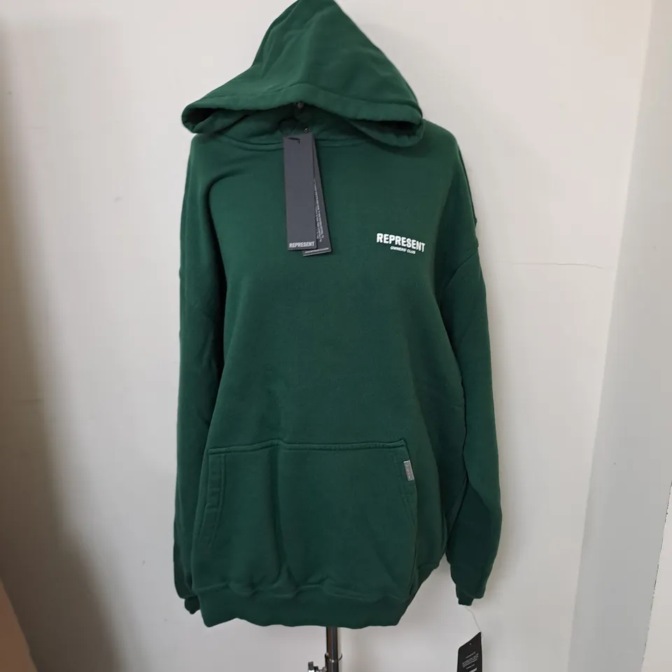 REPRESENT OWNERS CLUB HOODIE RACING GREEN - LARGE