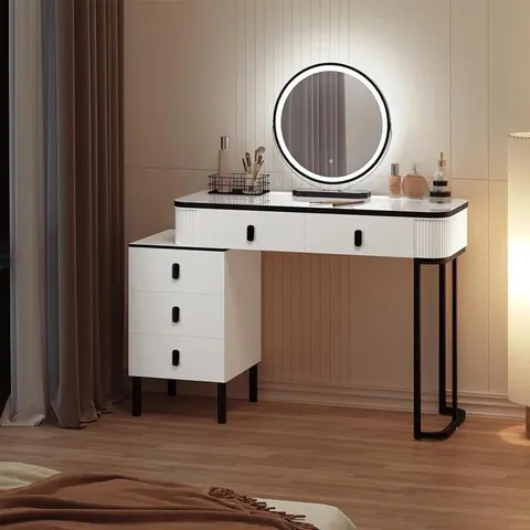 BOXED OAKLYNNE DRESSING TABLE WITH MIRROR - WHITE (1 BOX)