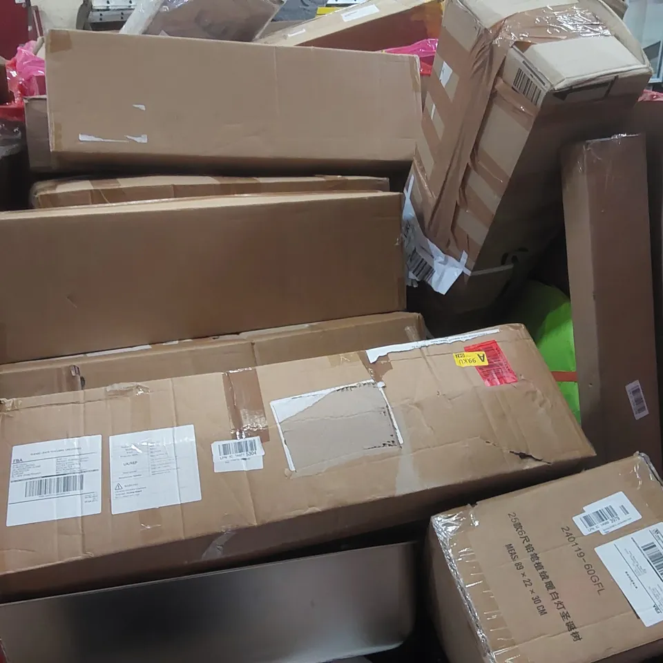 PALLET OF ASSORTED ITEMS INCLUDING: ELECTRIC CLOTHES DRYER, TOILET SEAT FRAME, MULTIFUNCTIONAL CRUTCH, CAMPING TENT ECT