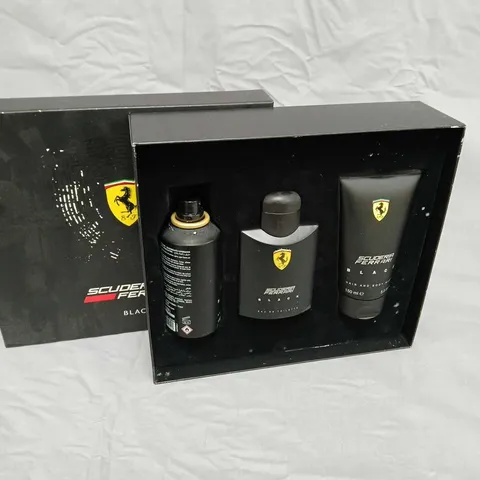 FERRARI SCUDERIA BLACK GIFT SET – EAU DE TOILETTE 125ML, HAIR & BODY WASH 150ML, DEODORANT 150ML