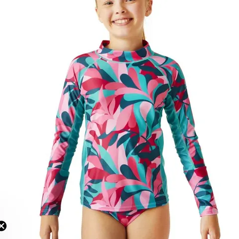 REGATTA KIDS HOKU II LONG SLEEVE UV PROTECT RASH VEST TAHOE BLUE AGE 3-4
