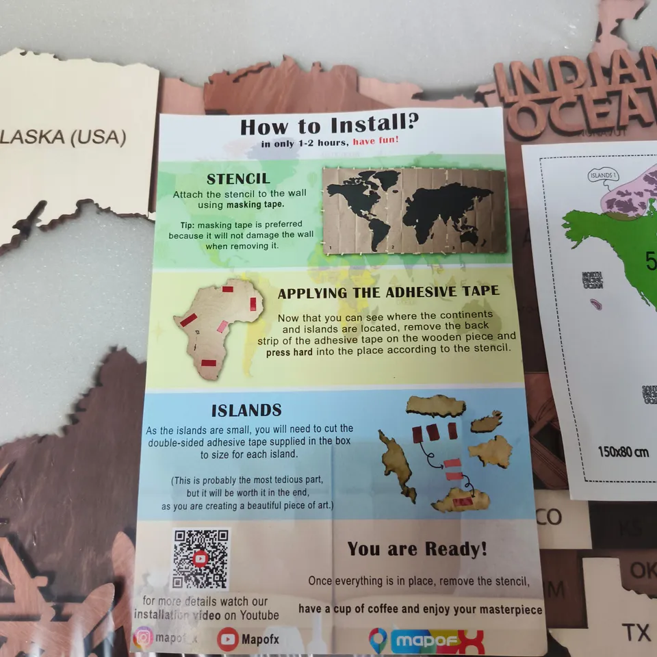 MAPOFX WOODEN WORLD MAP WALL ART – DIY PUZZLE KIT