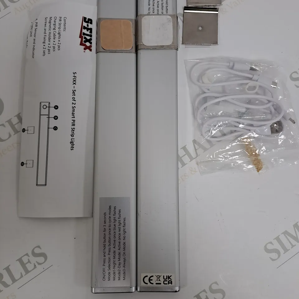 SET OF 2 SFIXX USB RECHARGEABLE MOTION SENSOR LIGHTS IN SILVER