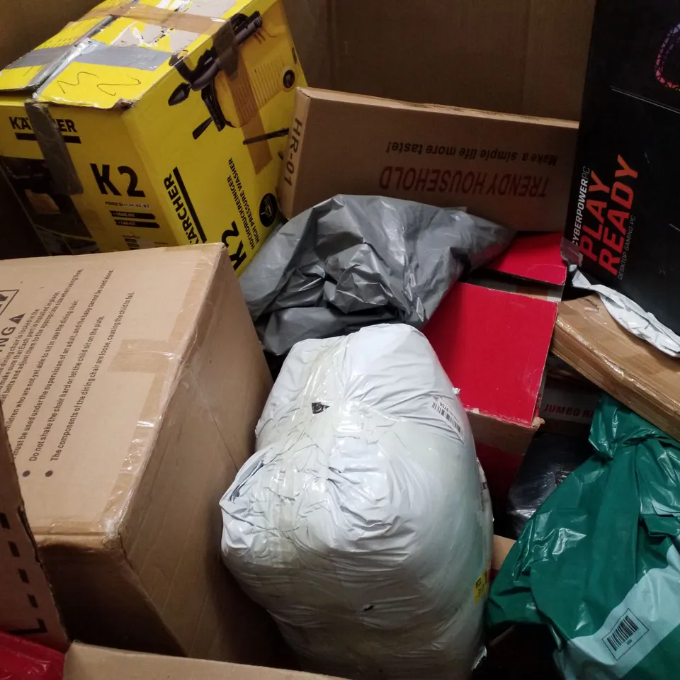 PALLET CONTAINING ASSORTED PRODUCTS INCLUDING PIZZA STONE SET, BABY HIGH CHAIR, TOILET SEAT, BOOSTER SEAT/BACKPACK & ELECTRIC HEATED THROW 