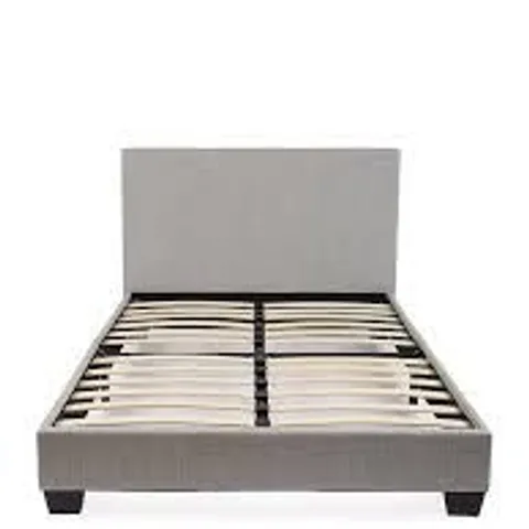 BOXED RILEY FABRIC SMALL DOUBLE BED FRAME - LIGHT GREY (1 BOX)