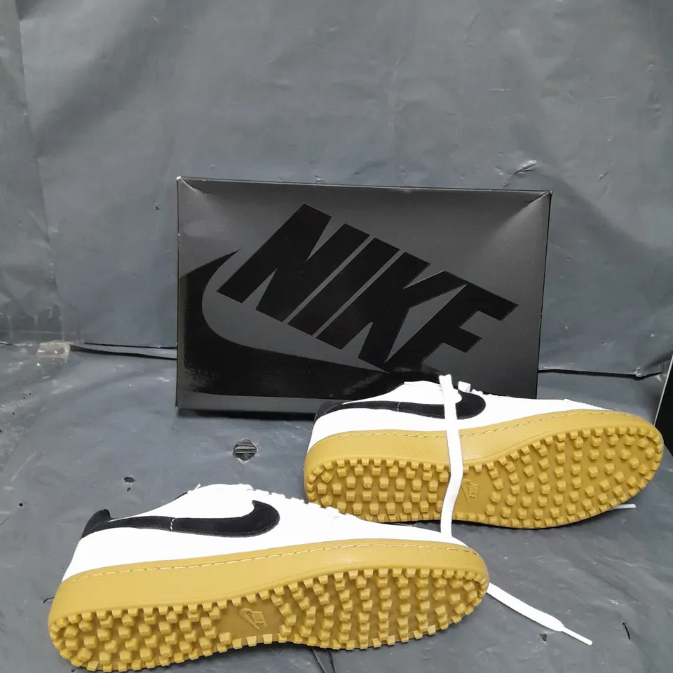 UNBOXED PAIR OF NIKE FIELD GENERAL TRAINER IN WHITE AND LIGHT BROWN - UK 7