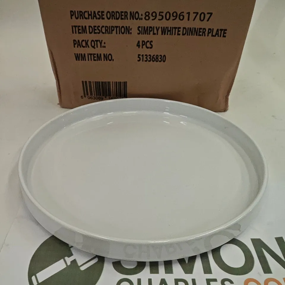 SET OF 4 SIMPLY WHITE DINNER PLATES