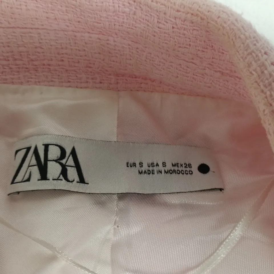 ZARA PINK BOUCLÉ BLAZER JACKET – WOMEN’S, (EUR S)