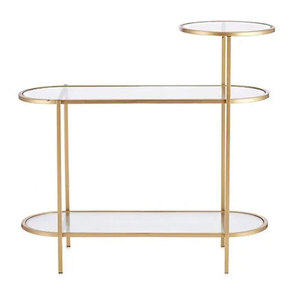 MY HOME STORIES FLUTED GLASS CONSOLE TABLE 