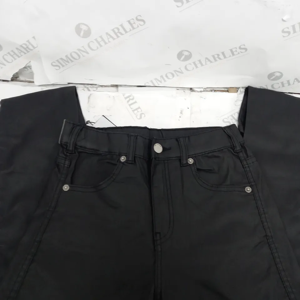 ASOS DR DENIM LEXY STYLE BLACK METAL LEATHER PANTS