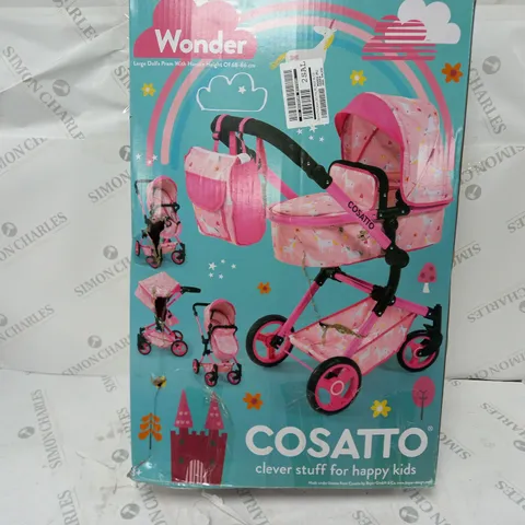 BOXED AND SEALED UNICORN PRINT WONDER DOLL PRAM