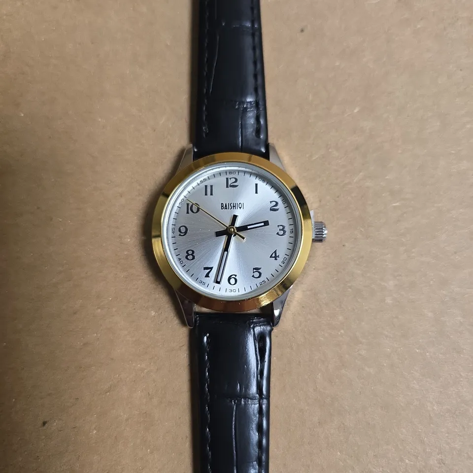 BAISHIQI STAINLESS STEEL LADIES WATCH WITH BLACK STRAP