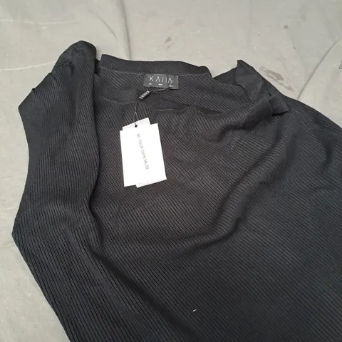 KAIIA KNITTED OFF SHOULDER TOP IN BLACK - L