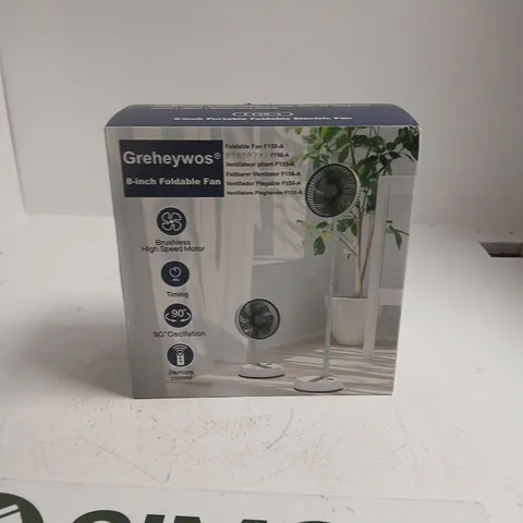 GREHEYWOS 8-INCH FOLDABLE FAN – BOXED