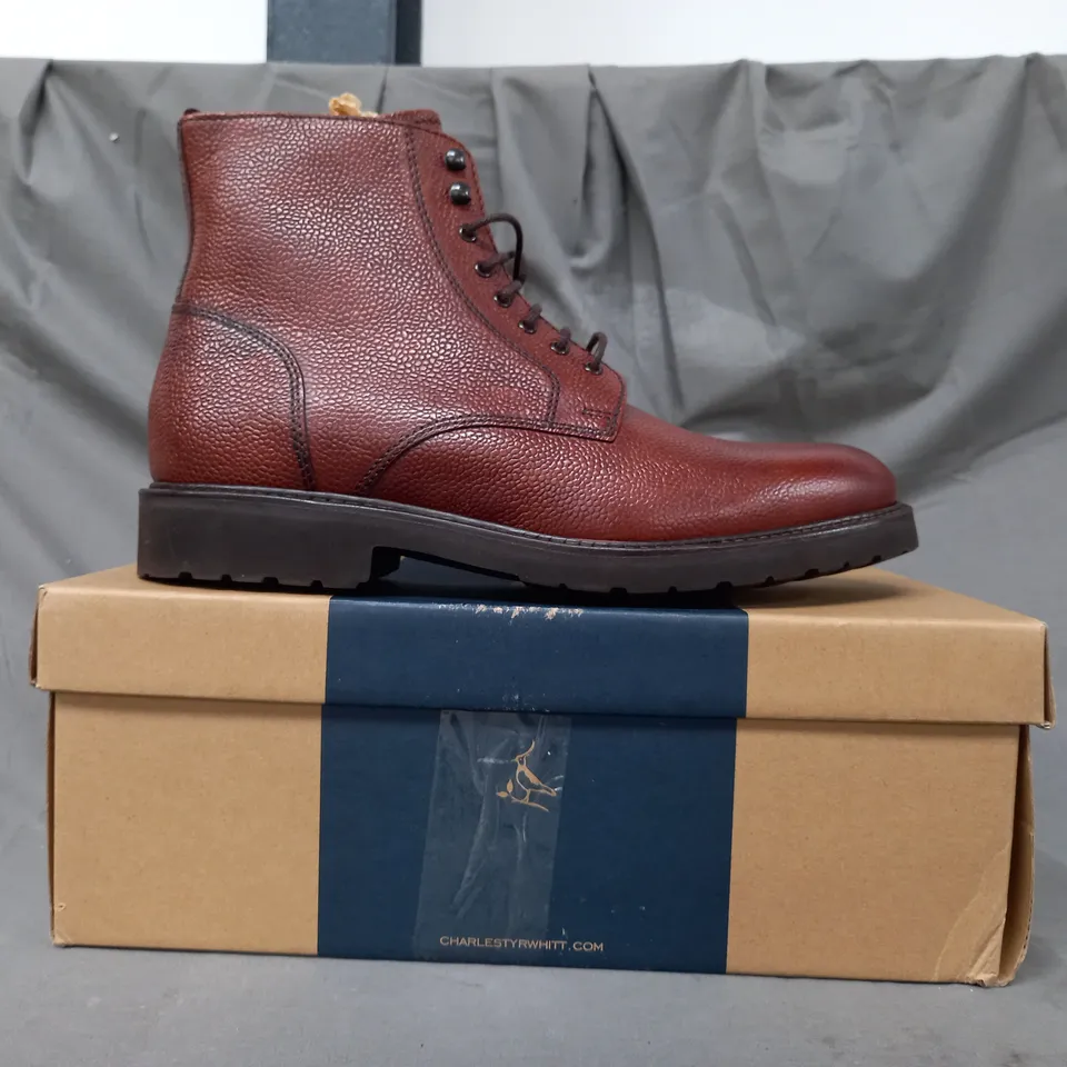 BOXED PAIR OF CHARLES TYRWHITT SHOES IN BROWN UK SIZE 9
