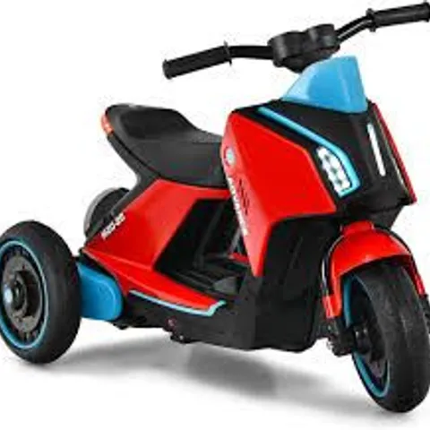 BOXED COSTWAY 6V ELECTRIC TODDLER RIDE-ON MOTORCYCLE 3-WHEEL KIDS RIDE-ON SCOOTER W/ LIGHTS - RED