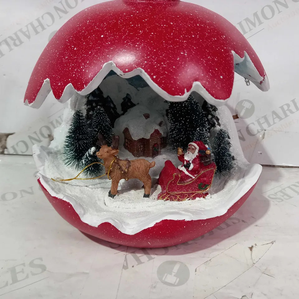 SANTAS EXPRESS PRE-LIT SPHERE WITH CHRISTMAS CHARACTER SCENE