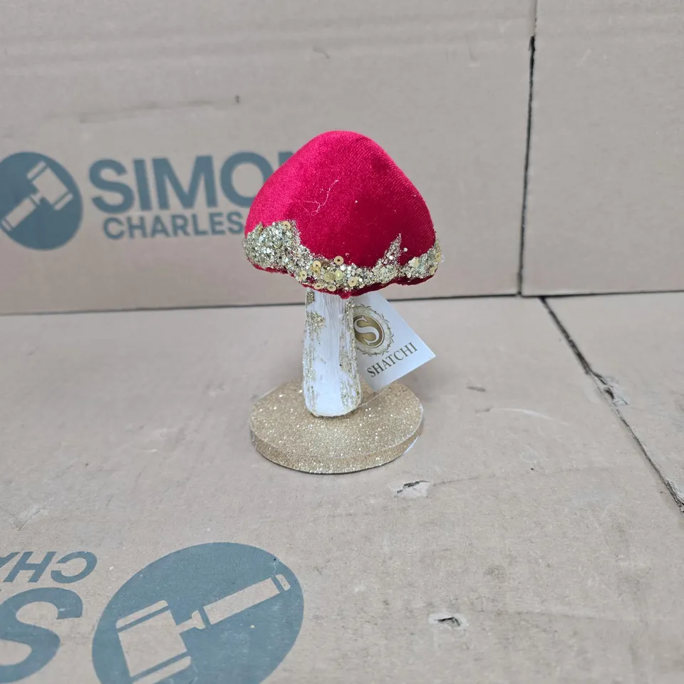 BOX OF 8 SHATCHI MUSHROOM ORNAMENTS