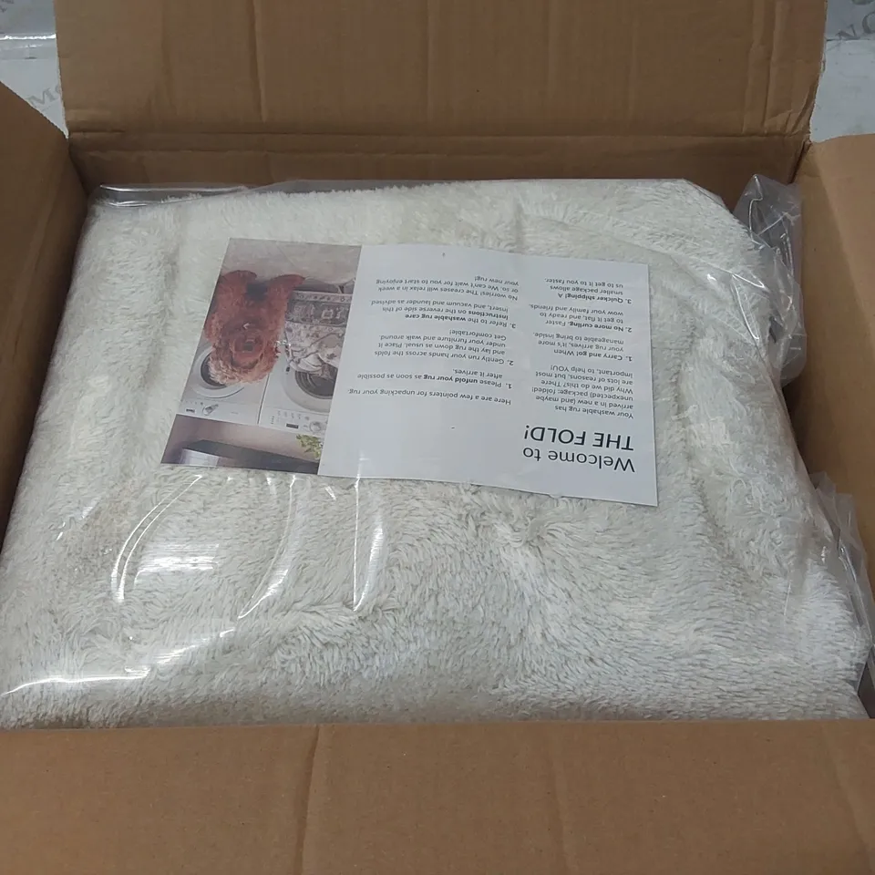 BOXED ADONYA MACHINE WOMEN / POWER LOOMED CREAM RUG -  3 x 5'