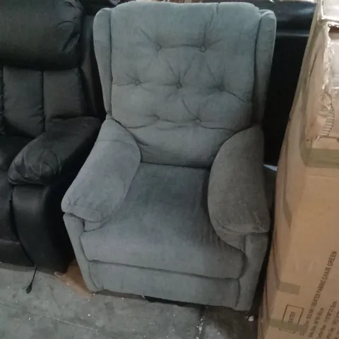 DESIGNER GREY FABRIC UPHOLSTERED POWER RECLINER CHAIR 