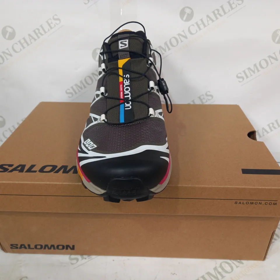 BOXED PAIR OF SALOMON XT-6 RECUT SHOES IN MULTICOLOUR UK SIZE 11