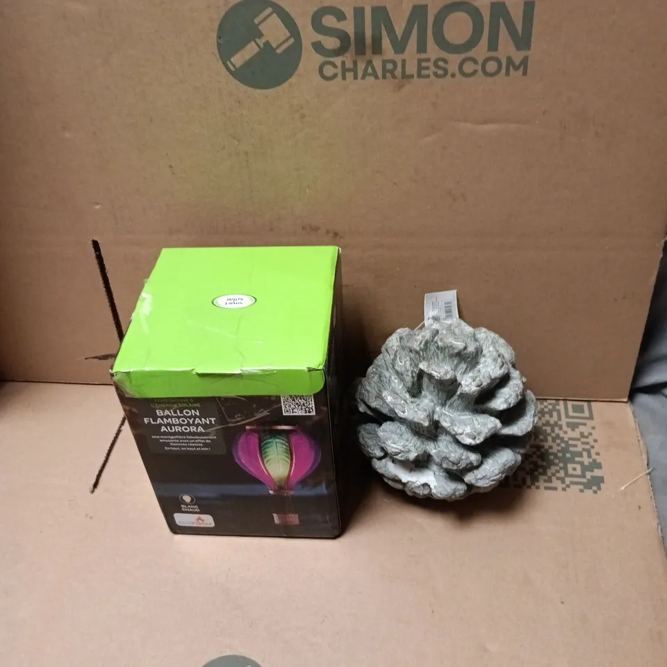 LARGE QUANTITY OF ASSORTED ITEMS TO INCLUDE GARDEN ORNAMENTS, GARDEN LIGHTS, ASSORTMENT OF CLOTHES IN VARIOUS STYLES & SIZES, ETC - COLLECTION ONLY