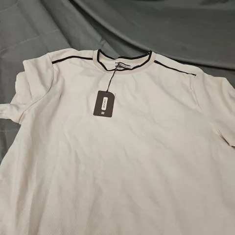 BENTNER BEIGE CREW-NECK TOP, MEN'S SIZE L