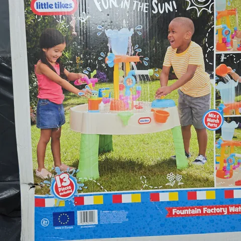 BOXED LITTLE TIKES FOUNTAIN FACTORY WATER TABLE