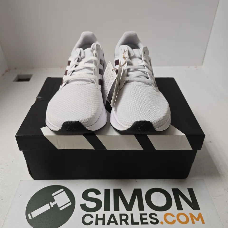 BOXED PAIR OF ADIDAS GALAXY 6 M TRAINERS IN WHITE - UK 9.5