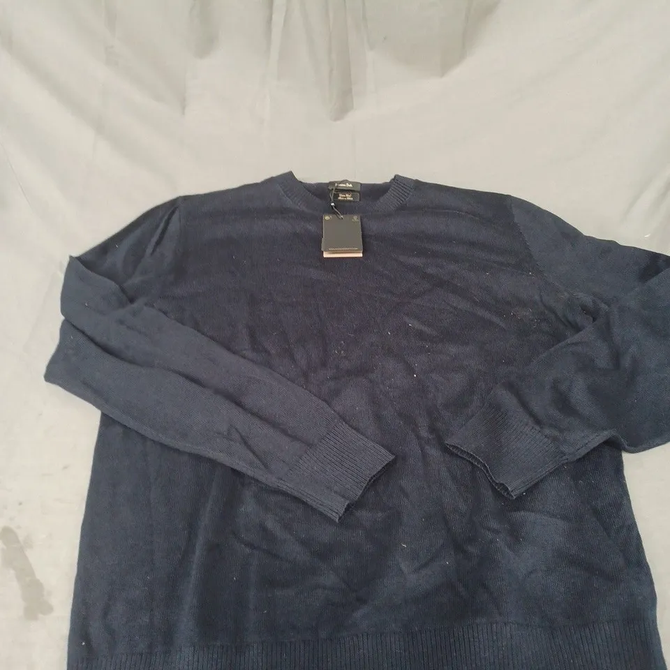 MASSIMO DUTTI NAVY KNITTED JUMPER SIZE 40