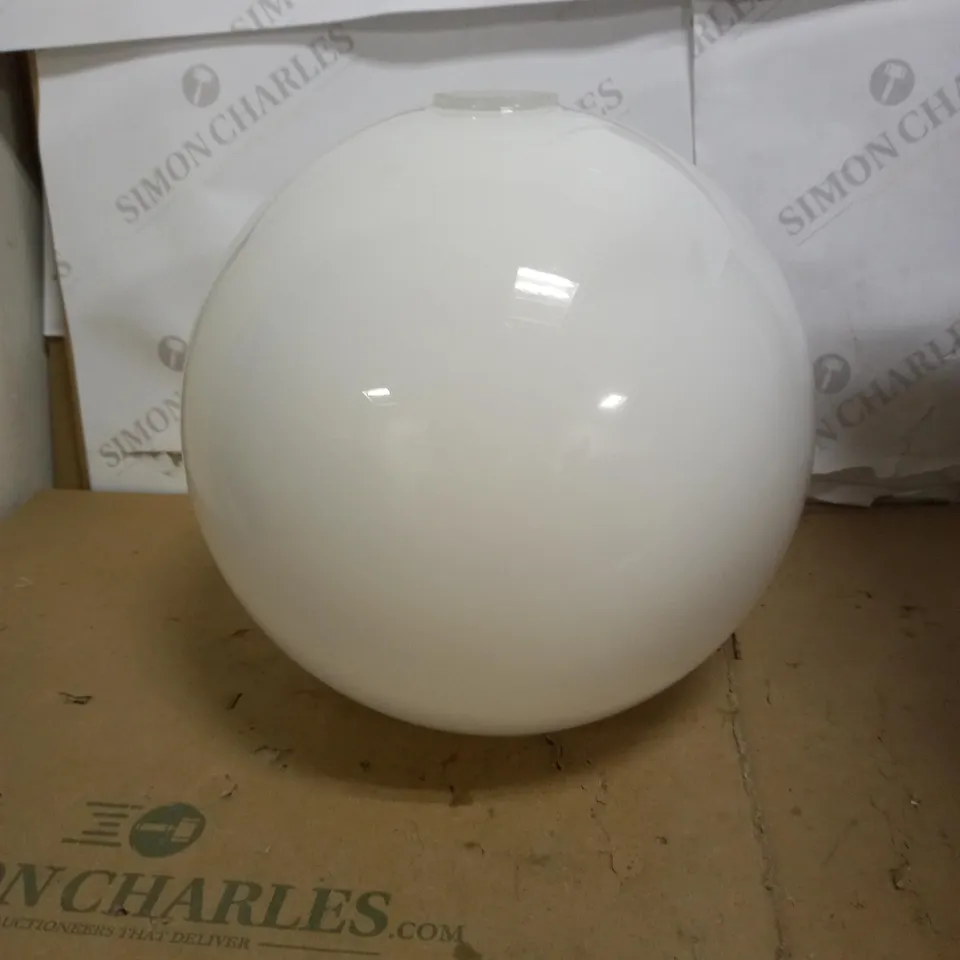 WEST ELM SCULPTURAL MILK GLASS GLOBE, WHITE