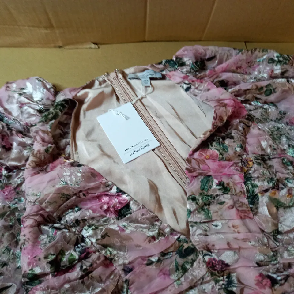 & OTHER STORIES V-NECK SLEEVED FLORAL PRINT DRESS - EUR 36