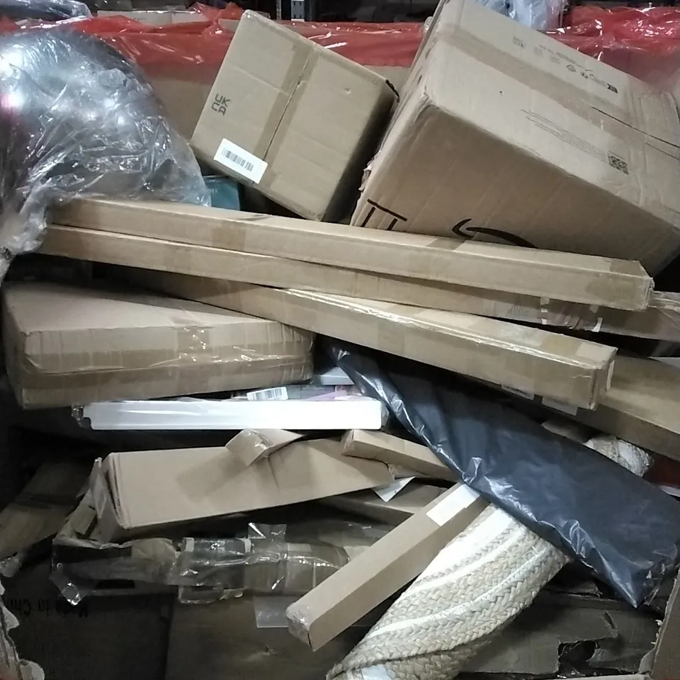 PALLET OF HOUSEHOLD ITEMS TO INCLUDE STRECHED CANVAS,ALKALINE WATER COUNTERTOP UNIT,BABY DOLLL,LIGHT UP MUSICAL SIT N SPIN  AND OTHER ASSORTED ITEMS...