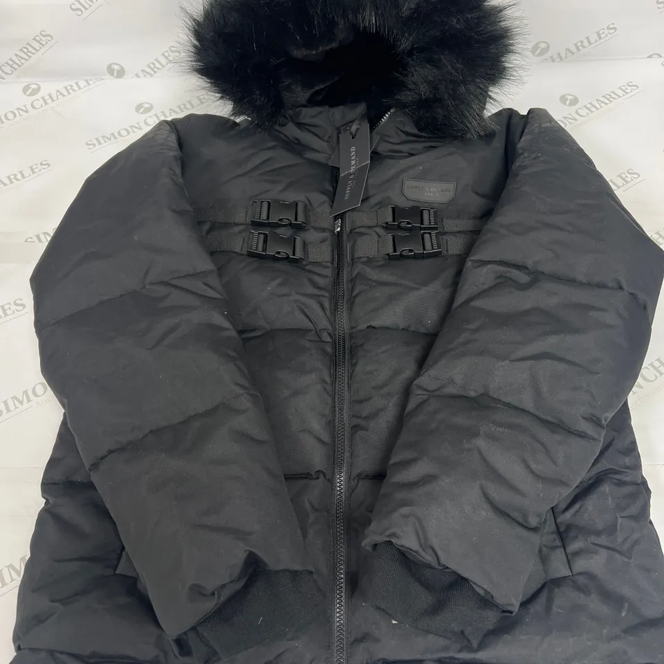 SUPPLY&DEMAND ACTION PUFFA JACKET IN BLACK SIZE 13-15YRS