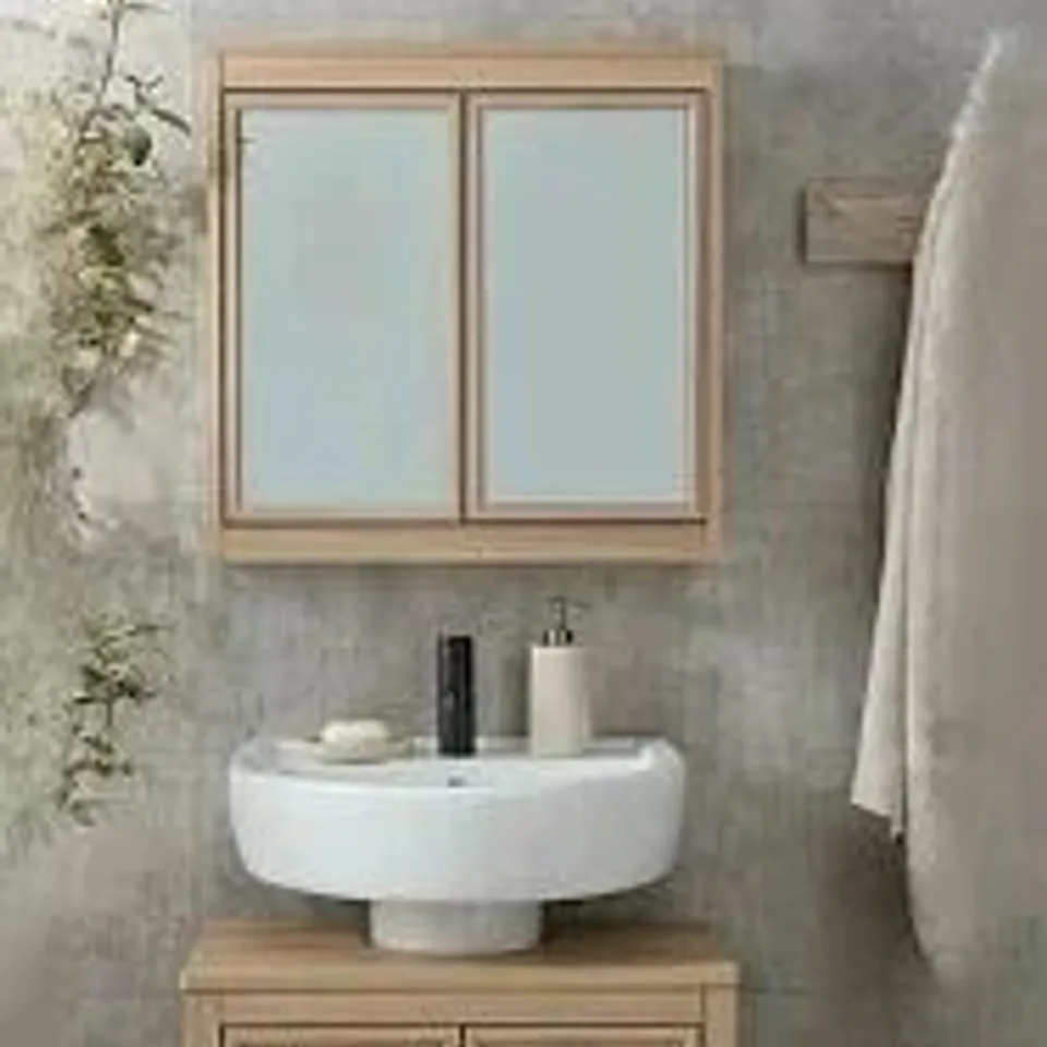 BOXED LINDLEY 2 DOOR MIRRORED BATHROOM WALL CABINET (1 BOX)